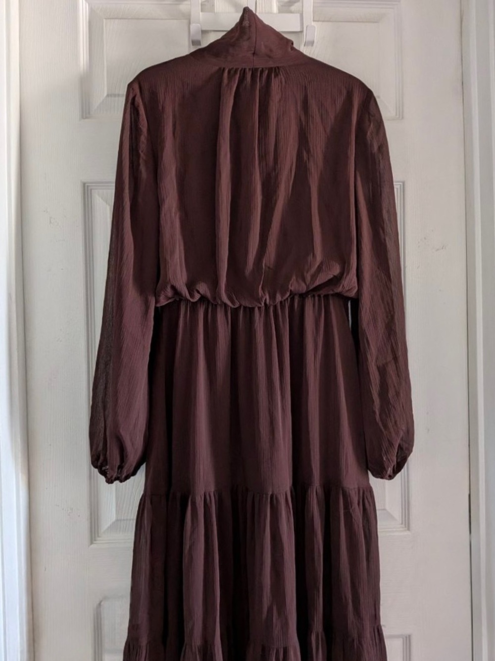 Commense Chiffon Bow Long Sleeve Maxi Dress - Picture 8 of 15